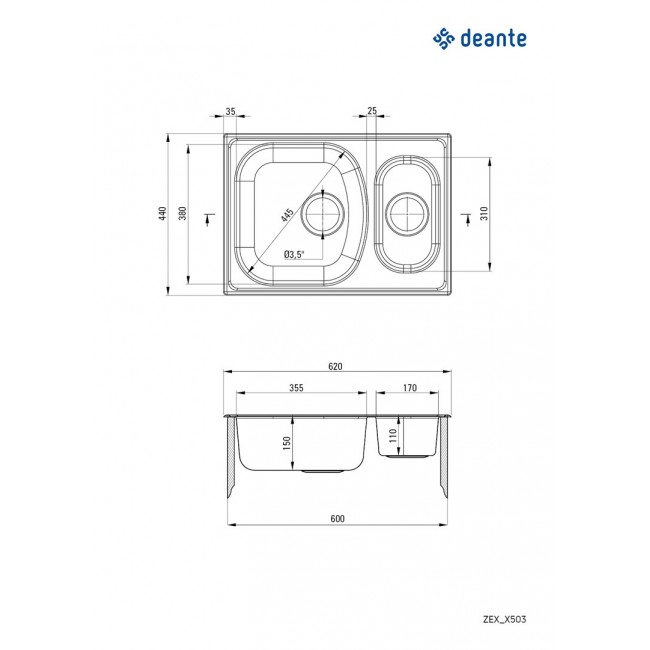 1.5-bowl steel sink