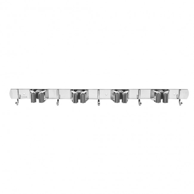 Maclean Wall-Mounted Organizer for Garden Tools and Mops, Steel, with Hooks, Max. Load 20 kg, Width 49 cm, MC-184 Maclean Wall-Mounted Organizer for Garden Tools and Mops, Steel, with Hooks, Max. Load 20 kg, Width 49 cm, MC-184