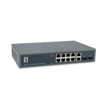 LevelOne GEP-1221 network switch Unmanaged Gigabit Ethernet (10/100/1000) Power over Ethernet (PoE) Black