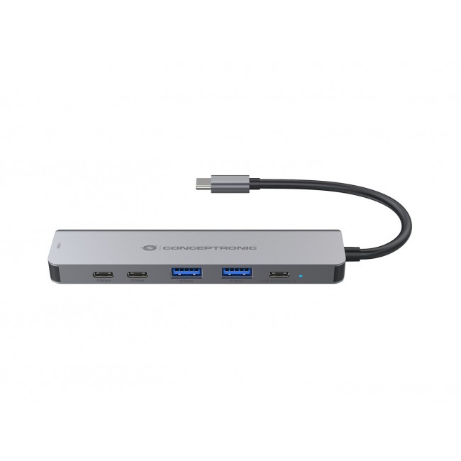 Conceptronic DONN33G 6-in-1 USB 3.2 Gen 1 Docking Station, HDMI, USB-A 5Gbps x 2, USB-C 5Gbps x 2, 100W USB PD