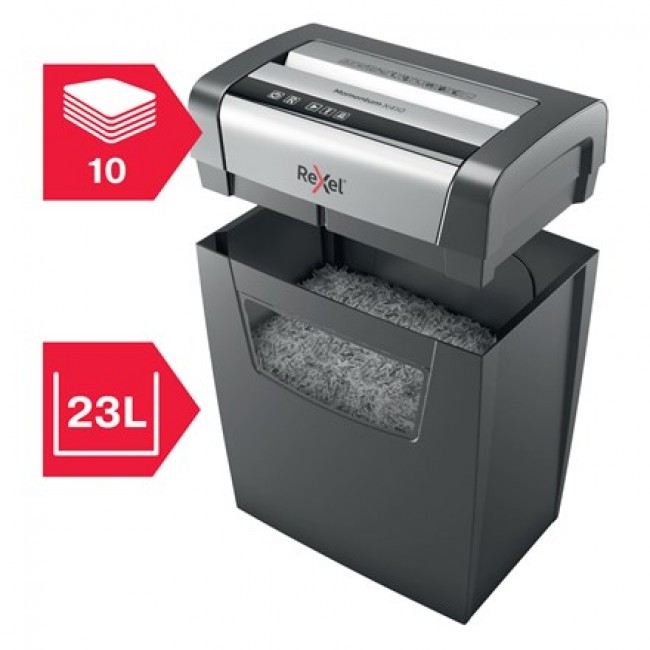 Rexel Momentum X410 paper shredder Particle-cut shredding Black, Grey