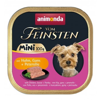 ANIMONDA Vom Feinsten Adult Mini Chicken, goose and parsley - wet dog food - 100g