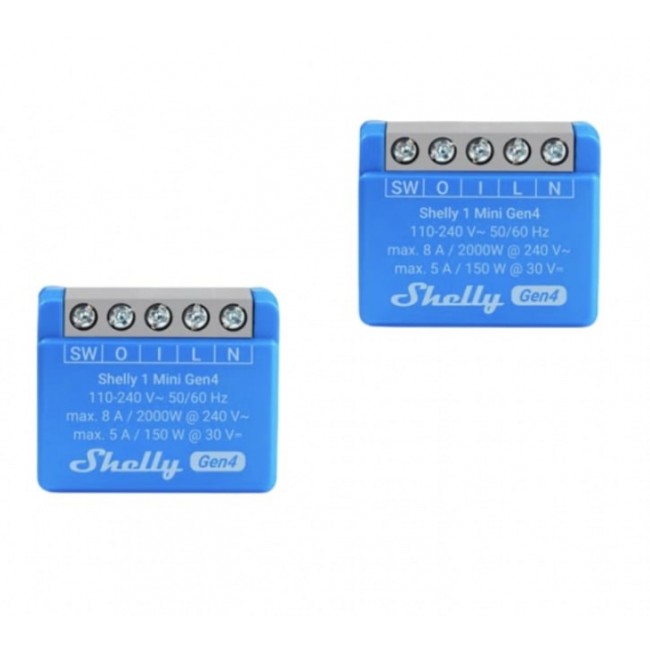 SHELLY 1 Mini Gen4 Smart switch Blue 2 pcs SHELLY 1 Mini Gen4 Smart switch Blue 2 pcs