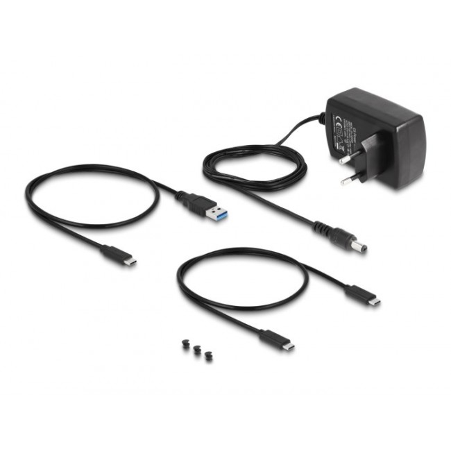 DeLOCK USB Type-C Converter for 1 x M.2 NVMe SSD + 1 x SATA SSD / HDD with Clone Function