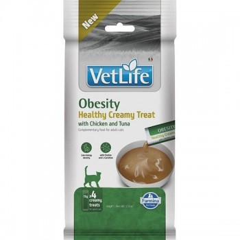 FARMINA Vet Life Cat Obesity Creamy treat with Chicken & Tuna box cat treat 4x15g