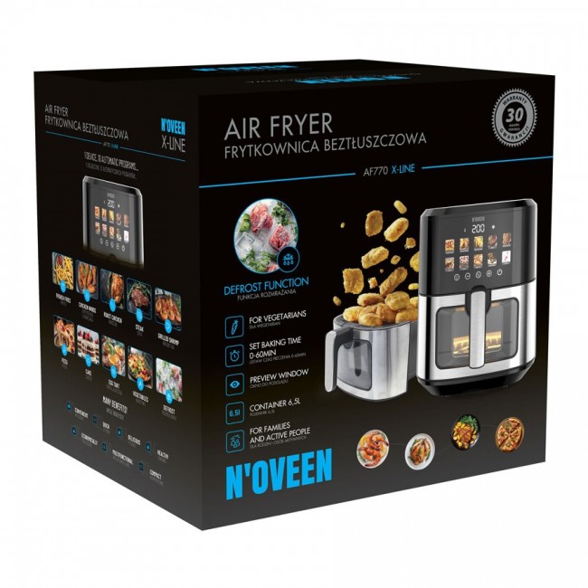 N'oveen AF770 X-LINE Greaseless deep fat fryer Black, Silver N'oveen AF770 X-LINE Greaseless deep fat fryer Black, Silver