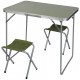 Enero folding camping hiking table 80 x 60 x 70 cm + two chairs green Enero folding camping hiking table 80 x 60 x 70 cm + two chairs green