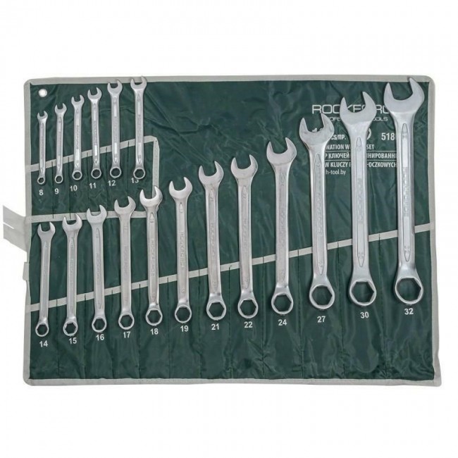 ROCKFORCE COMBINATION WRENCH set 18 pcs. (8-32mm)-6angle.