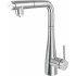 Kitchen faucet with water filter connection with pull-out spout