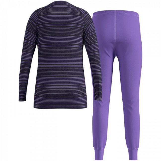 Thermal underwear - Odlo Set long ACTIVE WARM SET size 116 cm Black, Purple Thermal underwear - Odlo Set long ACTIVE WARM SET size 116 cm Black, Purple