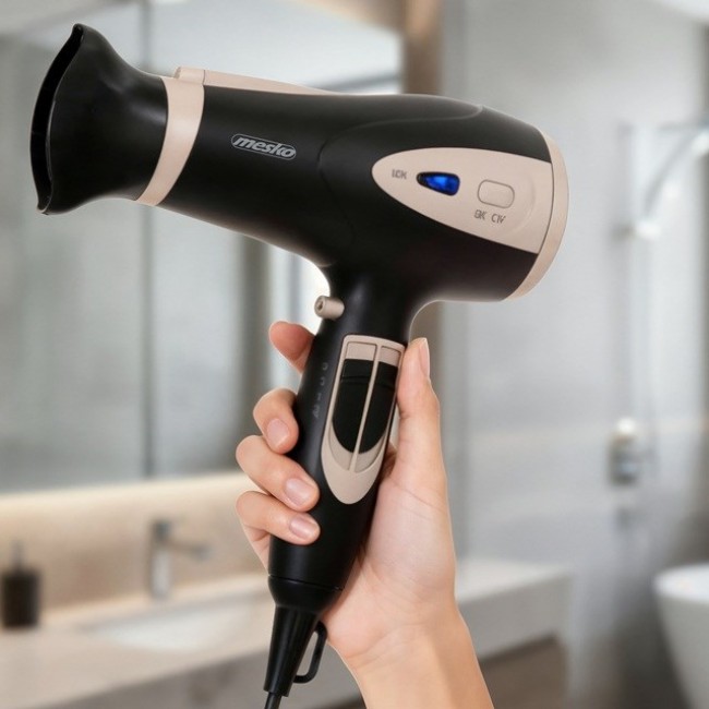 Adler Mesko MS 2287 hair dryer 2400 W Black, Champagne