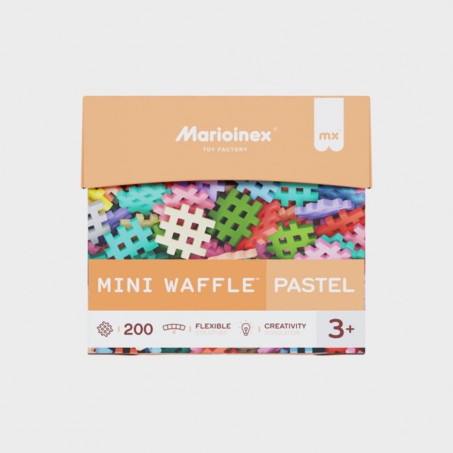 Marioinex Mini Waffle building blocks, 200 pieces in pastel colours