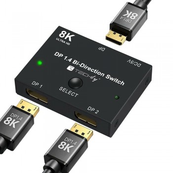 Techly IDATA-DP-2DP-8KT video switch DisplayPort