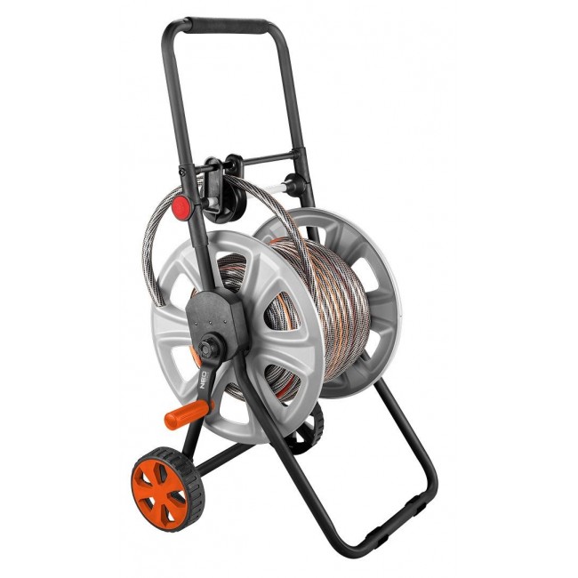 Garden hose reel, metal, for up to 60m of 1/2