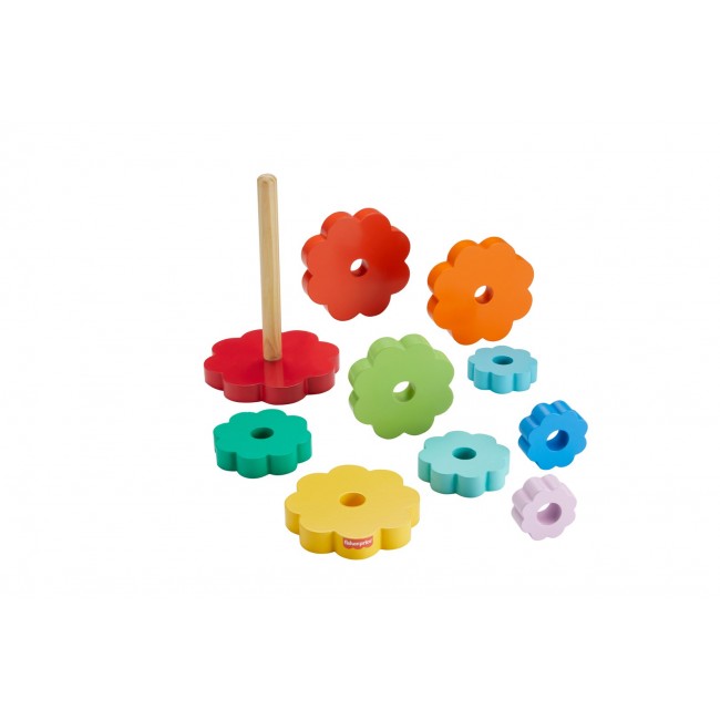 Fisher-Price Wooden Ring Stacker Toddler Fine Motor Toy, 10 Wood Pieces Fisher-Price Wooden Ring Stacker Toddler Fine Motor Toy, 10 Wood Pieces