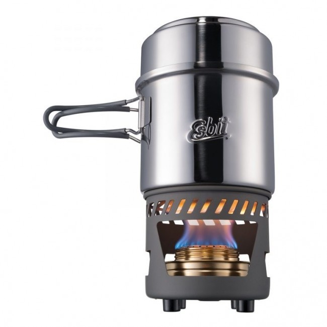ESBIT Cookset w. alc. burner, jar, stainless steel ESBIT Cookset w. alc. burner, jar, stainless steel