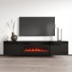 RTV LUXE cabinet 182.6x34.5x37.5 black/black gloss + black fireplace RTV LUXE cabinet 182.6x34.5x37.5 black/black gloss + black fireplace