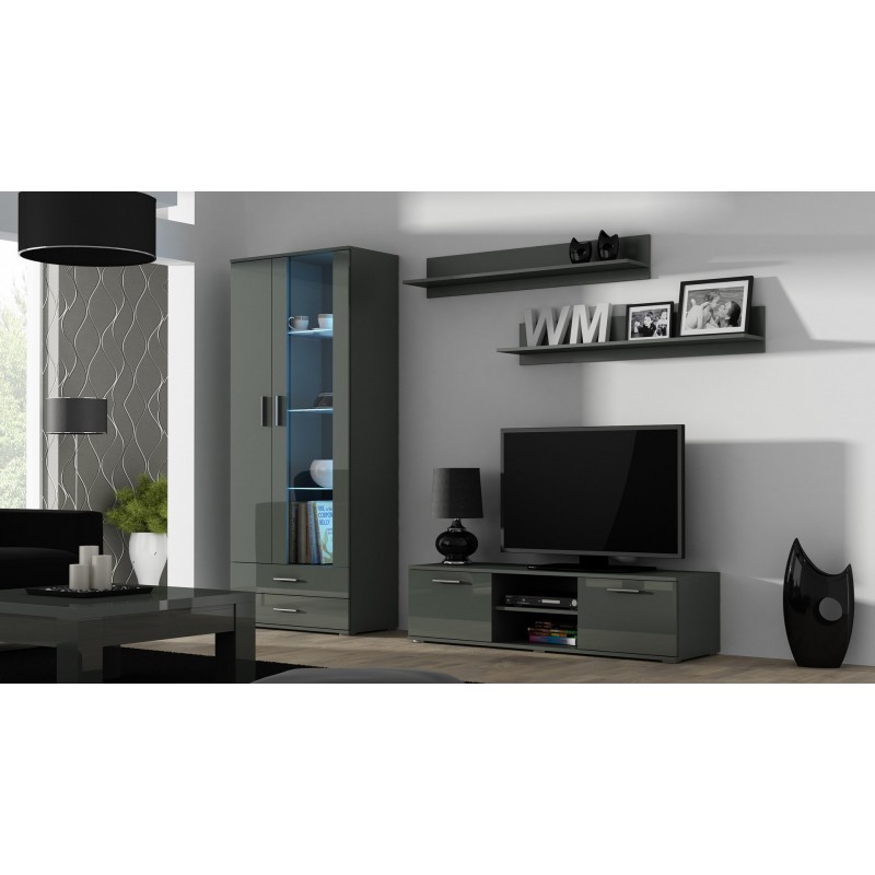 Cama TV stand SOHO 140 grey/grey gloss Cama TV stand SOHO 140 grey/grey gloss
