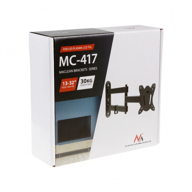 Maclean MC-417 Full Motion TV Monitor Wall Mount 13-32