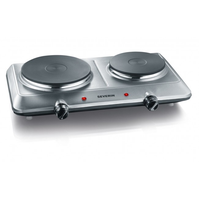 Severin DK 1014 hob Stainless steel Countertop 45.5 cm Sealed plate 2 zone(s)