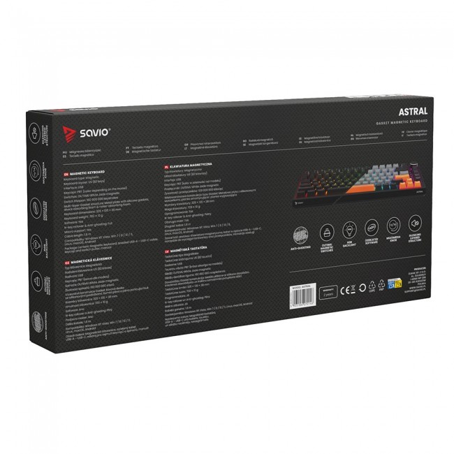 Savio ASTRAL BLACK JADE 3 COLOURS keyboard Gaming USB QWERTY US International
