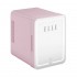ELLE 4L mini fridge with LED make-up mirror, purple