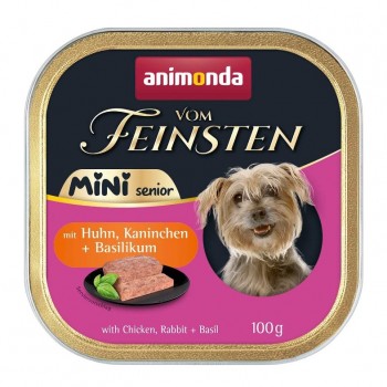 ANIMONDA Vom Feinsten Senior Mini Chicken with rabbit and basil - wet dog food - 100g