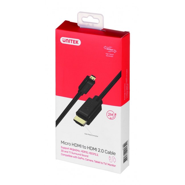 UNITEK Y-C182 HDMI 2.0, 4K60HZ,2M cable Black