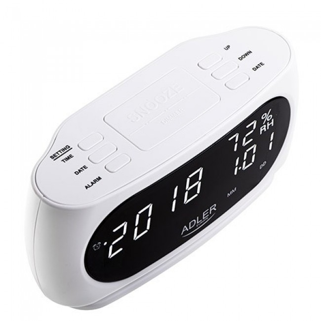 Adler AD 1186W alarm clock Digital alarm clock Black, White