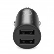 Car charger 2 X USB 12W black + cable USB-C 1m