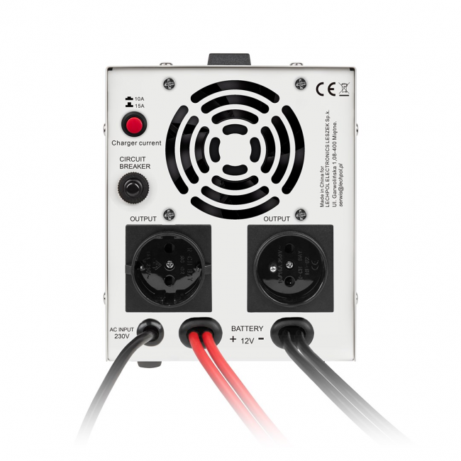 KEMOT PROsinus-800 emergency power supply unit a pure sine wave inverter with a 12V charging function, 230V, 800VA/500W