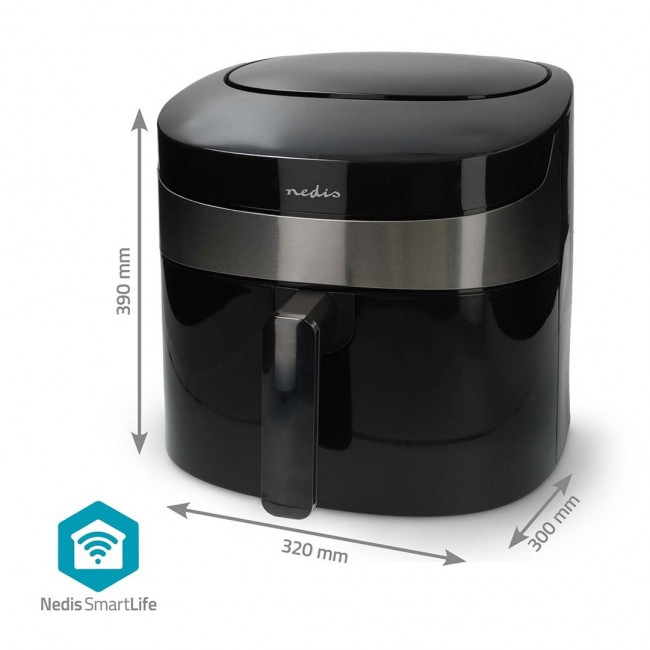Nedis KAAF180BKW fryer Single 7.2 L Stand-alone 1800 W Hot air fryer Black