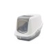SAVIC Nestor White-Grey - Covered Cat Litter Box - 56x39x38.5 cm - 1 pc SAVIC Nestor White-Grey - Covered Cat Litter Box - 56x39x38.5 cm - 1 pc