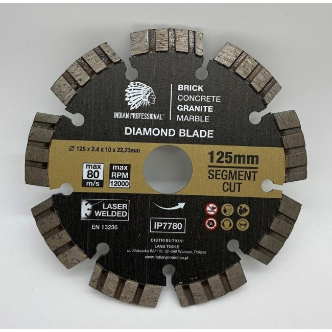 TARCZA DIAMENTOWA 125mm SEGMENT TURBO CUT INDIAN PROFESSIONAL TARCZA DIAMENTOWA 125mm SEGMENT TURBO CUT INDIAN PROFESSIONAL