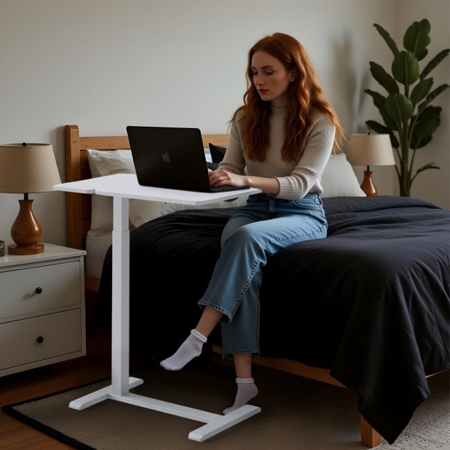 Maclean mobile desk/laptop stand, white, height adjustment 76-109cm, max. 30kg , MC-120 W Maclean mobile desk/laptop stand, white, height adjustment 76-109cm, max. 30kg , MC-120 W