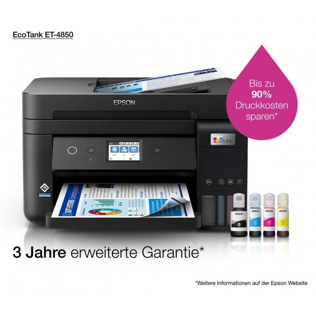 Epson EcoTank ET-4850 Inkjet A4 4800 x 1200 DPI 33 ppm Wi-Fi Epson EcoTank ET-4850 Inkjet A4 4800 x 1200 DPI 33 ppm Wi-Fi