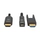 Manhattan HDMI to Micro HDMI Plenum-Rated Cable, 4K@60Hz (Premium High Speed), 50m, Active, Detachable HDMI Male (Type A), Male to Male, Black, Gold Plated Contacts, Lifetime Warranty