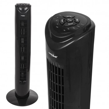 GreenBlue 45W tower fan with 3 levels of airflow, 82cm high, 1.5m cable, with remote control and timer GB645