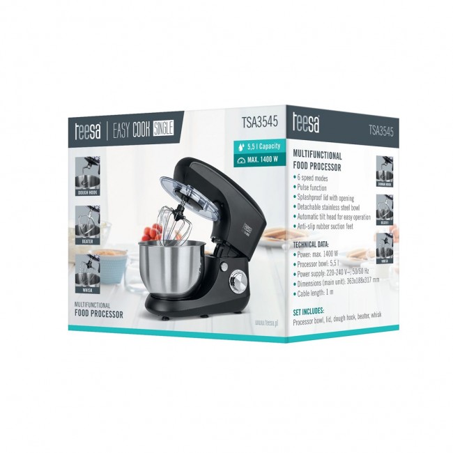 Teesa food processor EASY COOK SINGLE Black Teesa food processor EASY COOK SINGLE Black