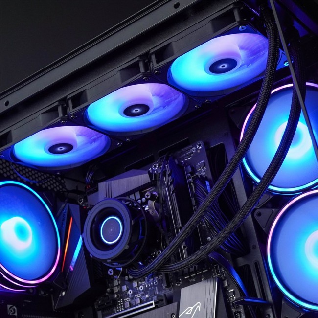 Chieftec CLC-360-VRM-RGB computer cooling system Computer case All-in-one liquid cooler 12 cm Black