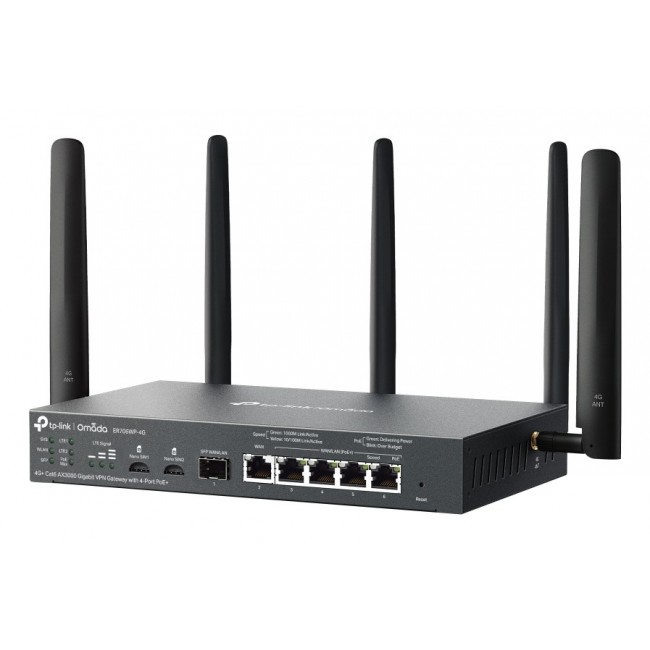 TP-Link Omada ER706WP-4G wireless router Gigabit Ethernet Dual-band (2.4 GHz / 5 GHz) Black TP-Link Omada ER706WP-4G wireless router Gigabit Ethernet Dual-band (2.4 GHz / 5 GHz) Black