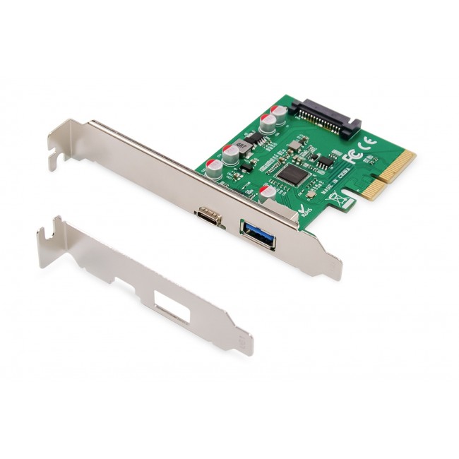 Digitus PCIe card, USB Type-CTM + USB-A