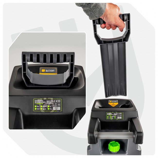 Electric blade branch shredder 2500 W 45 L W94205 WUBER