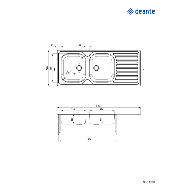 2-bowl steel sink with drainer 2-bowl steel sink with drainer