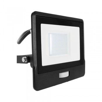 Projektor LED V-TAC 30W SAMSUNG CHIP Czujnik Ruchu Czarny Przew d 1M VT-138S-1 6400K 2340lm 5 Lat Gwarancji