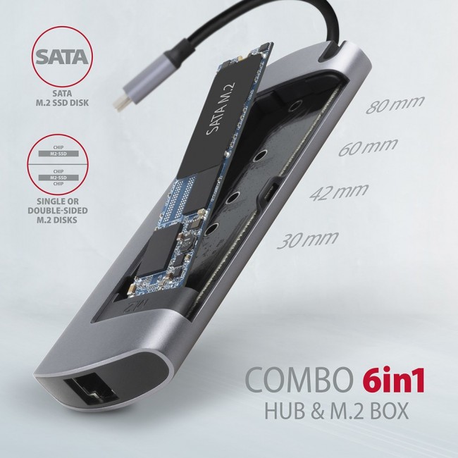 AXAGON HMC-6M2, USB 3.2 Gen 1 hub, por AXAGON HMC-6M2, USB 3.2 Gen 1 hub, por