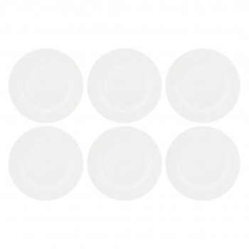 LA PORCELLANA BIANCA ESSENZIALE Set of 6 dinner plates with rim 27 cm