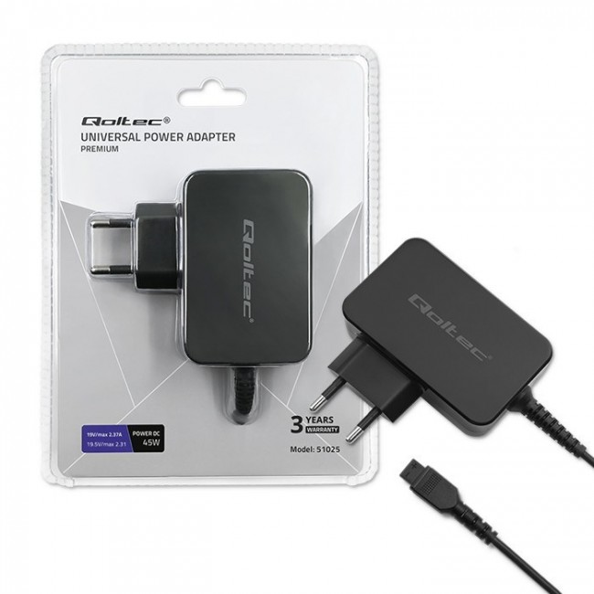 Qoltec 51025 power adapter/inverter Black Qoltec 51025 power adapter/inverter Black