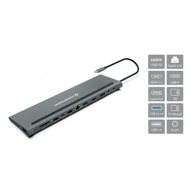 Conceptronic DONN17G laptop dock/port replicator Wired USB 3.2 Gen 1 (3.1 Gen 1) Type-C Grey Conceptronic DONN17G laptop dock/port replicator Wired USB 3.2 Gen 1 (3.1 Gen 1) Type-C Grey