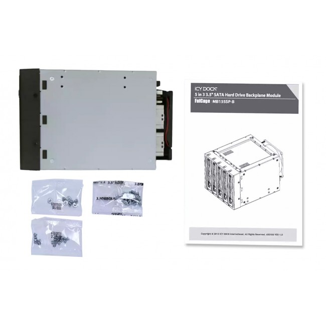 Icy Dock MB155SP-B drive bay panel Black